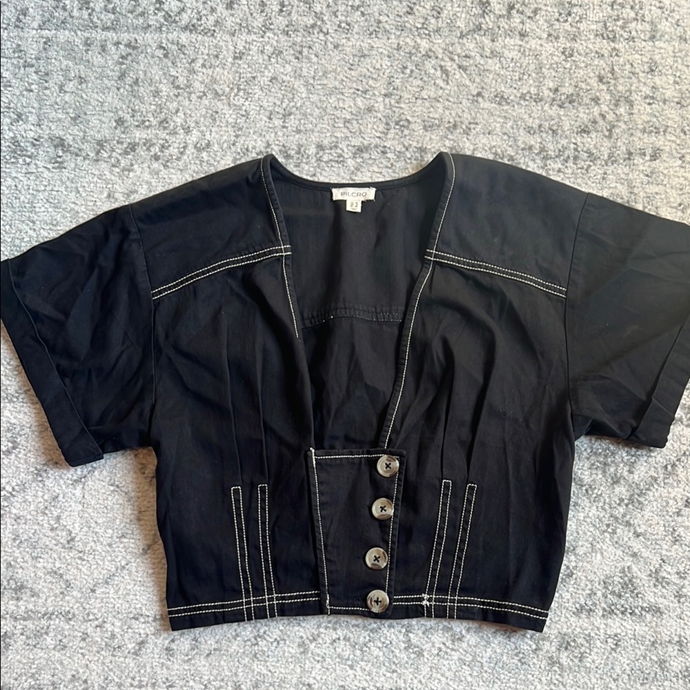 Pilcro Black Crop Top